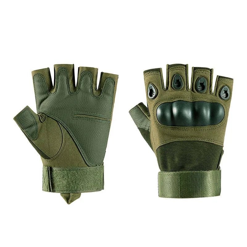 Tactical Fingerless Gloves with Hard Knuckle for Men Military Training Cycling Hiking Hunting Airsoft Work Gloves