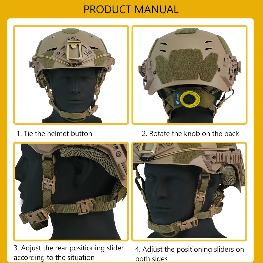 BOOIU Wendy 3.0 Training Tactical Helmet Adjustable Knobs Liner Pad Multi Function Rails Helmet For Outdoor CS Protective Gear