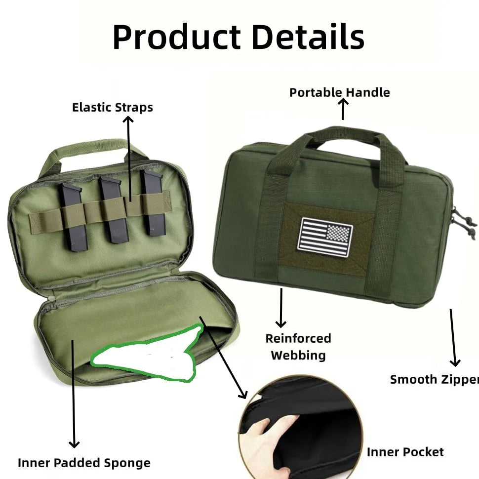 Tactical Gun Bag Airsoft Pistol Pouch Outdoor Sport Hunting Concealed Carry Portable Handgun Protection Case Hunting Accessories