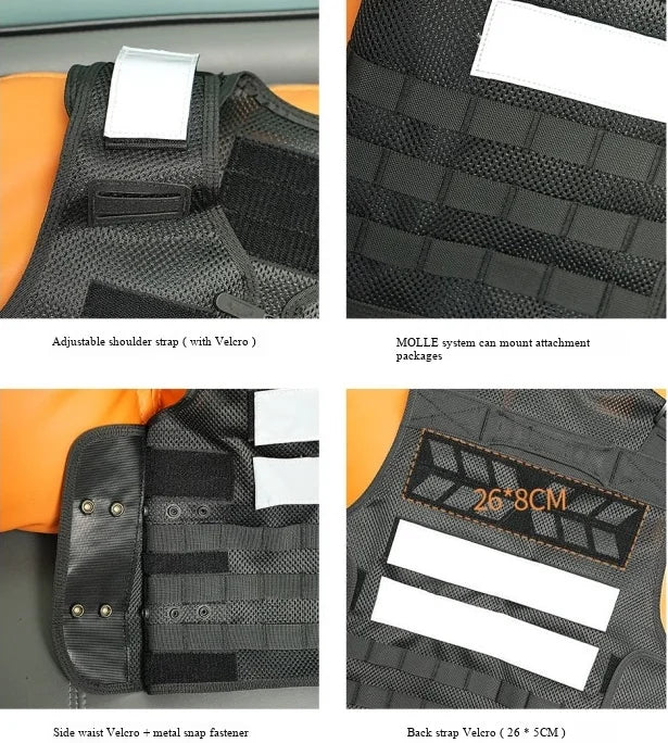 Multi functional tactical reflective vest, summer breathable commuting vest, service woven belt version, back cover, large capac