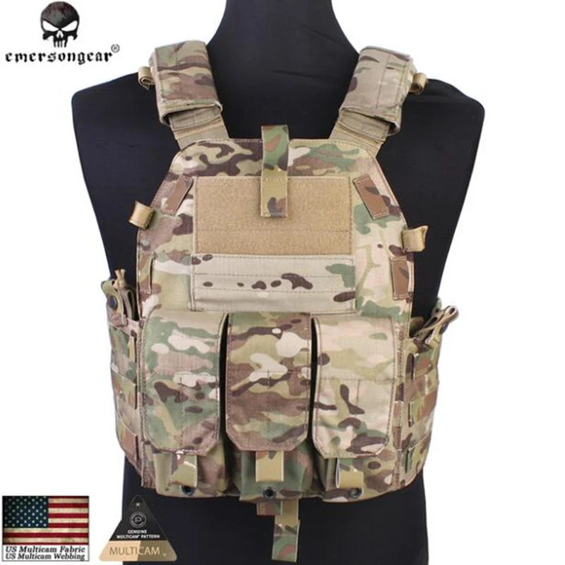 Emersongear Fabric Tactical Modular Vest With Airsoft 094K M4 Mag Pouch Hunting Combat CS Molle Plate Carrier Vest Tactical vest