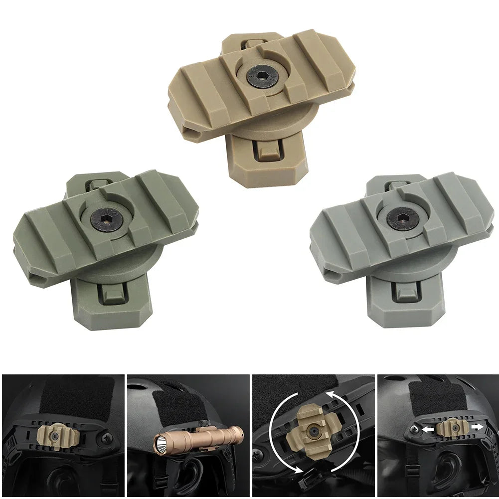 2pcs Tactical Helmet Side Rail Mount Adapter Outdoor 360 Degree Guide Rotation for Airsoft Fast Helmet Rail Hunting Accessories