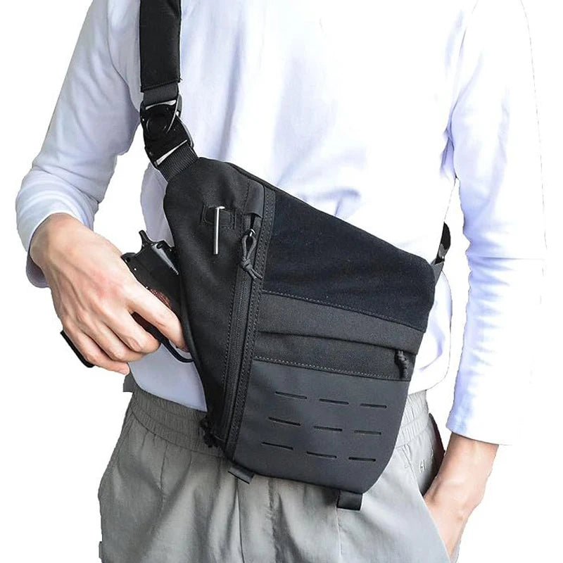 Outdoor Crossbody Sling Bag Anti Thief Conceal Carry Handgun Bag Underarm Pocket Men Hidden Molle Combat Chest Shoulder Bags