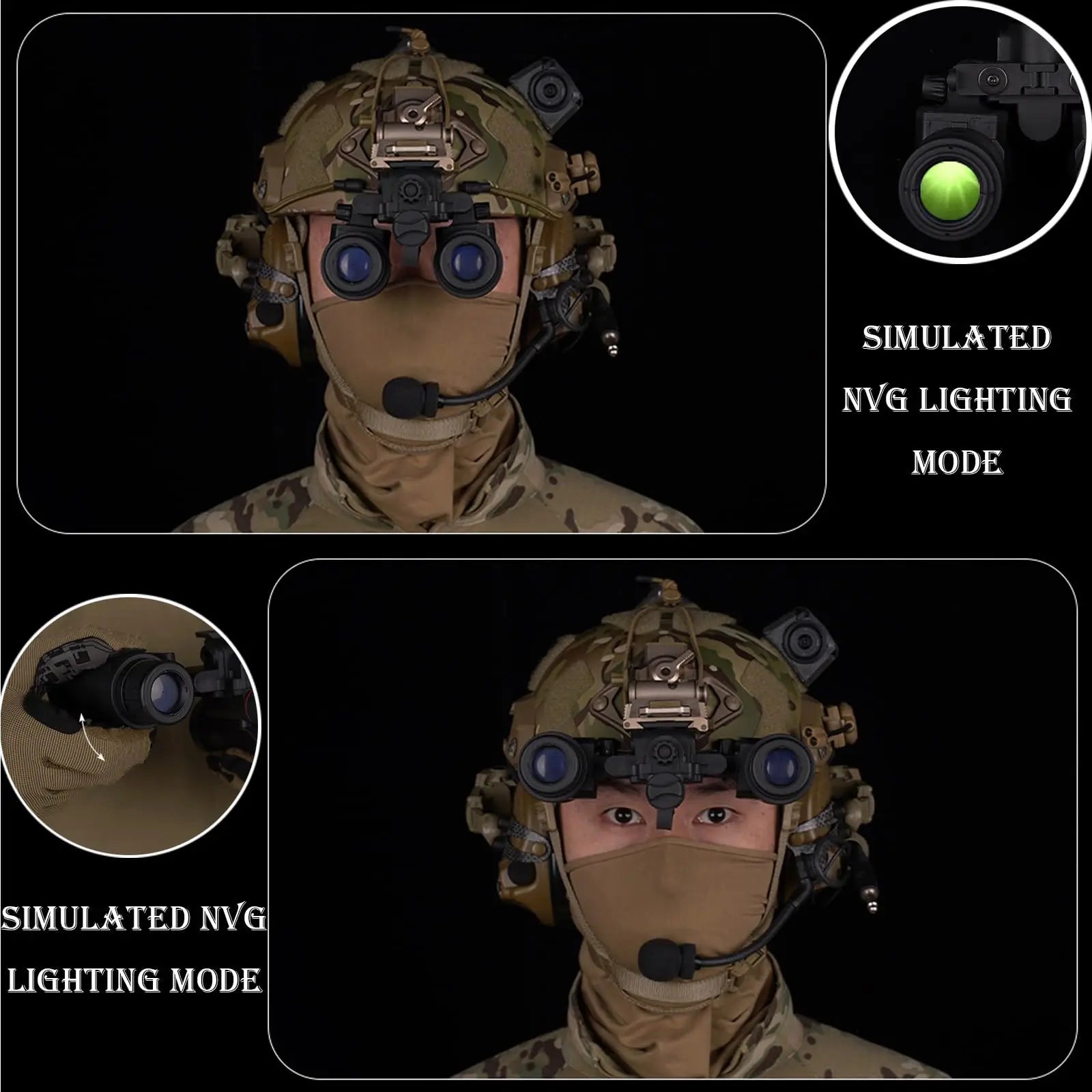Tactical FAST Helmet Set Military Airsoft Bump Helmet 9-in-1 Set with Headphones Lighting for CS Paintball Outdoor Field Cosplay