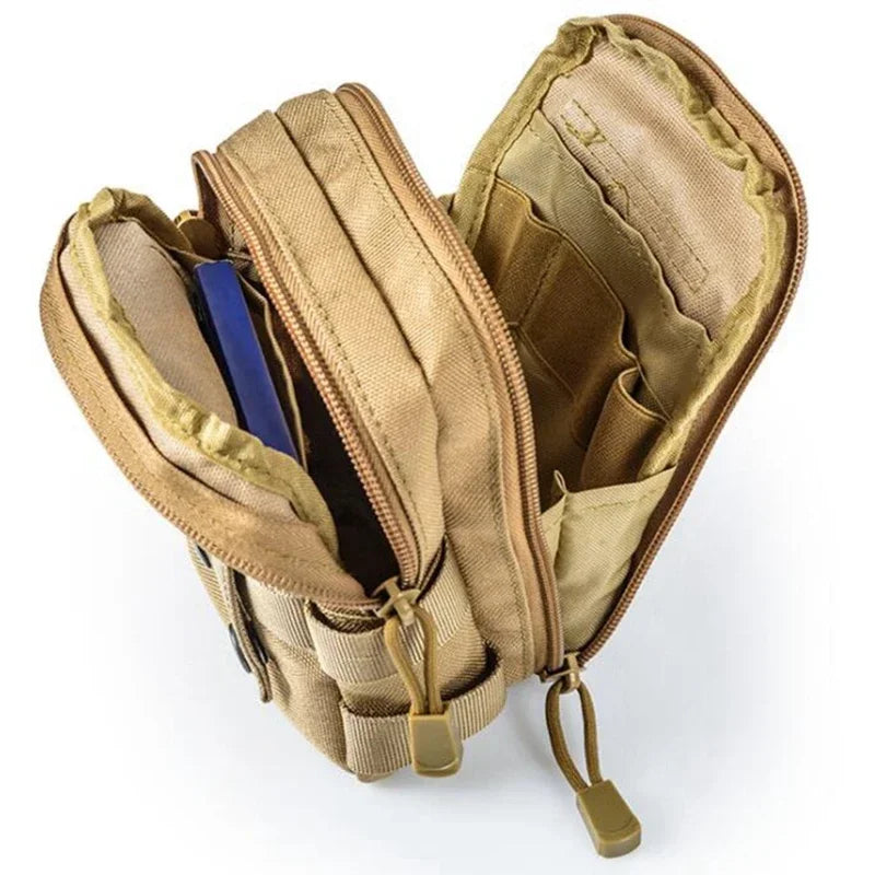Tactical MOLLE Crossbody Bag Outdoor Waist/Shoulder Pack for Camping & Hiking, Waterproof Phone Holster with EDC Organizert