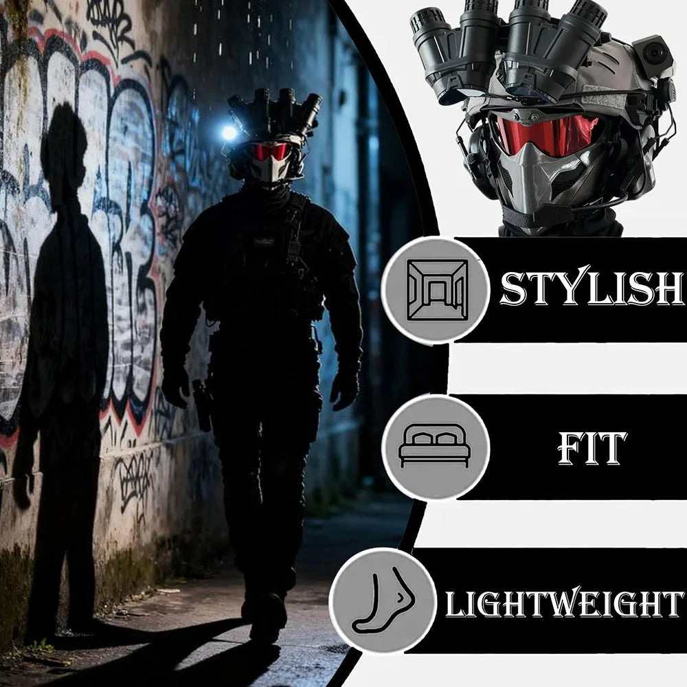 Multifunctional Tactical Airsoft Helmet Set with Cosplay Game Mask Military-Grade Full Face Protection for Outdoor CS Paintball