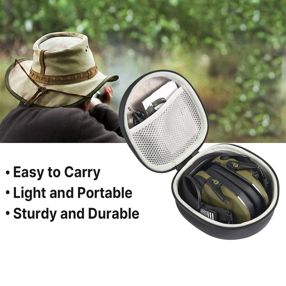 Hard Storage Travel Case for Electronic Shooting Earmuffs Compatible Impact Hearing Protection Shooter Safety Eyewear Glasses
