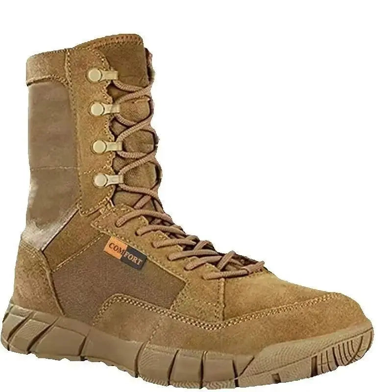 Lightweight Man Tactical Combat Boots Anti-Collision Training Lace Up Waterproof Outdoor Hiking Breathable Shoe