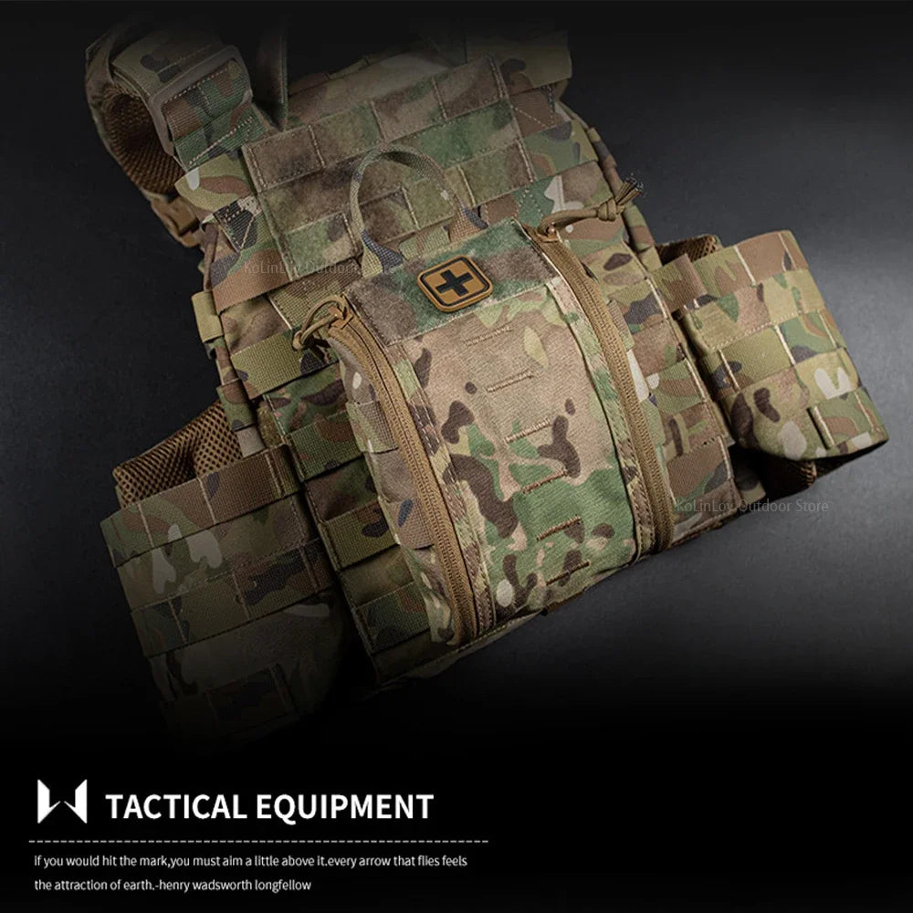MOLLE Tactical First Aid Kit Waist Belt Bag Hunting Vest Plate Carrier Outdoor Camping Quick Response Outdoor Medical Tool Pack