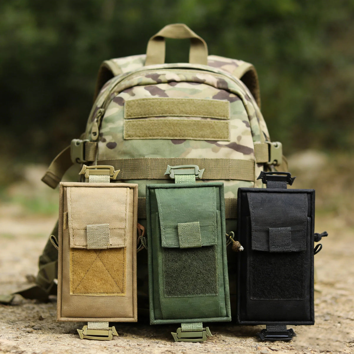 Backpack Shoulder Strap EDC Pouch Tactical Quick Access Tools Bag for Outdoor Hiking Camping with Hook-and-Loop Patch Area