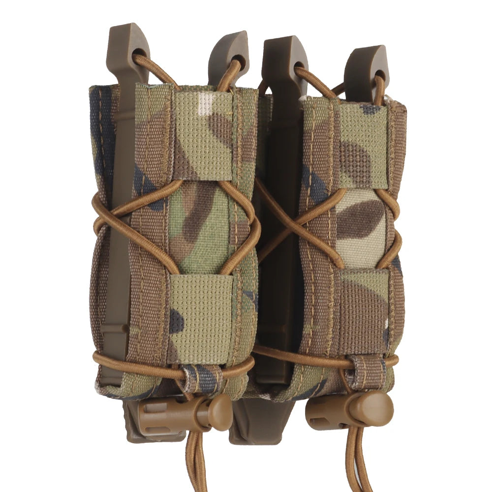 .45 9mm Double Magazine Pouch  for Airsoft AR15 AR10 M4 M16 Tactical Molle Double-Layer Mag Pouches Universal Cartridge Holder
