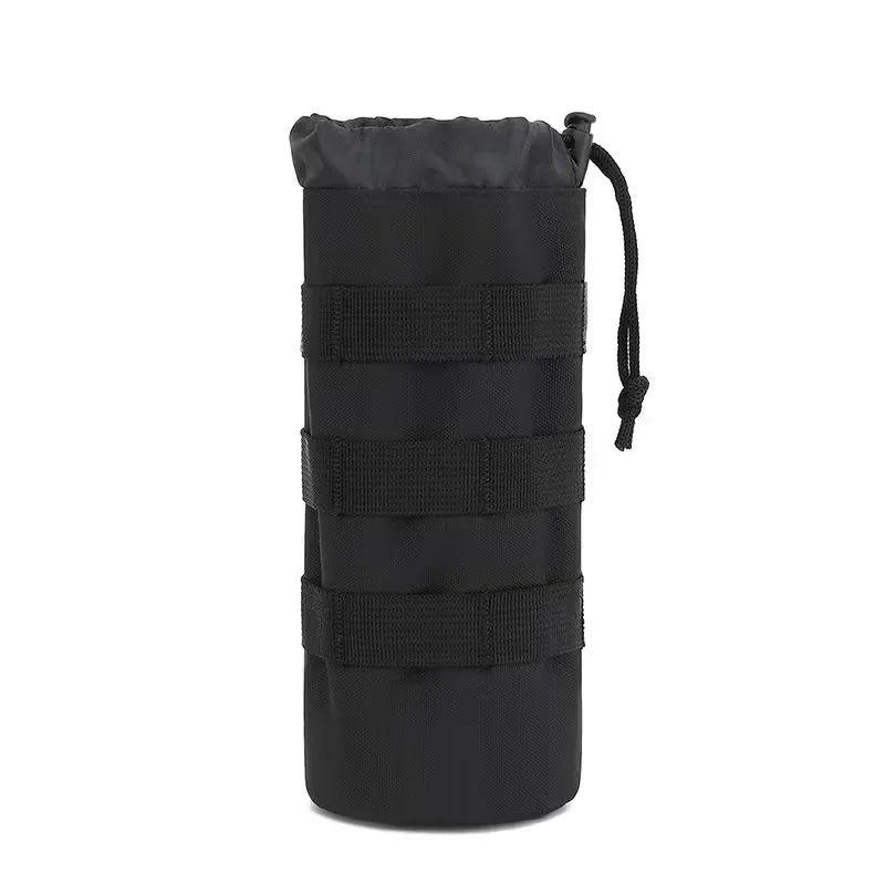 Molle Water Bottle Pouch Tactical Nylon Kettle Holder 1Pc Drawstring Carrier Bag For Military Backpack Hiking Hunting Cycling