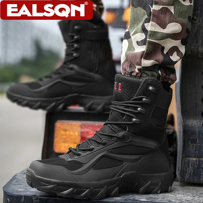 Men's Shoes High Top Hiking Boots Tactical Special Forces Field Man Boot Outdoor Non-Slip Durable Training Hunting Boots