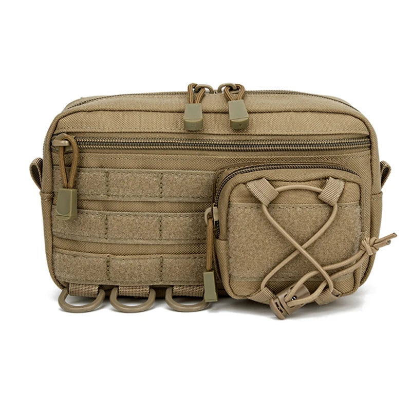 1000D Tactical Molle Horizontal Admin Pouch with Front Drawstring Pocket EMT Pouch EDC Utility Orgaznier Bag