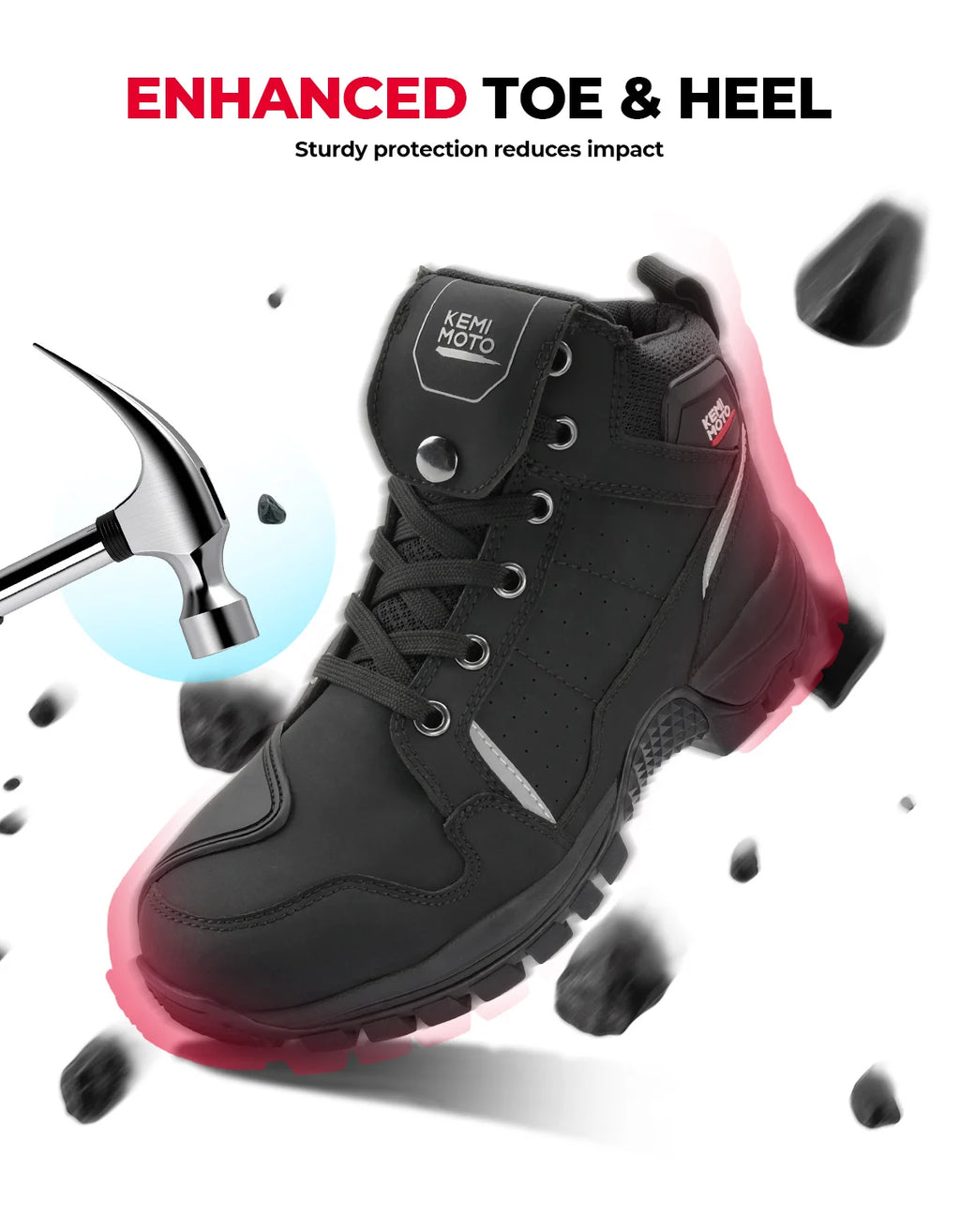 Motorcycle Waterproof Shoes for Men Outdoor Boots Soft Comfortable Lining Breathable Ankle Protection Anti-Slip Riding Camping