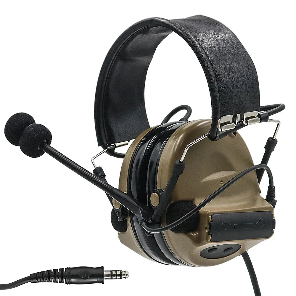 TCIHEADSET Tactical Headset Comta II Airsoft Military Headset Noise Reduction Headphones Hunting Hearing Protection Earmuffs