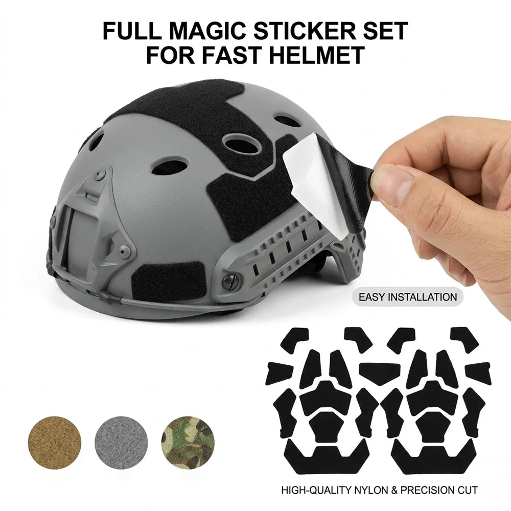 Self Adhesive Tactical Helmet Sticker Back Adhesive Helmet Hook and Loop Tape Fixing Patch Helmet Decorative Accessories