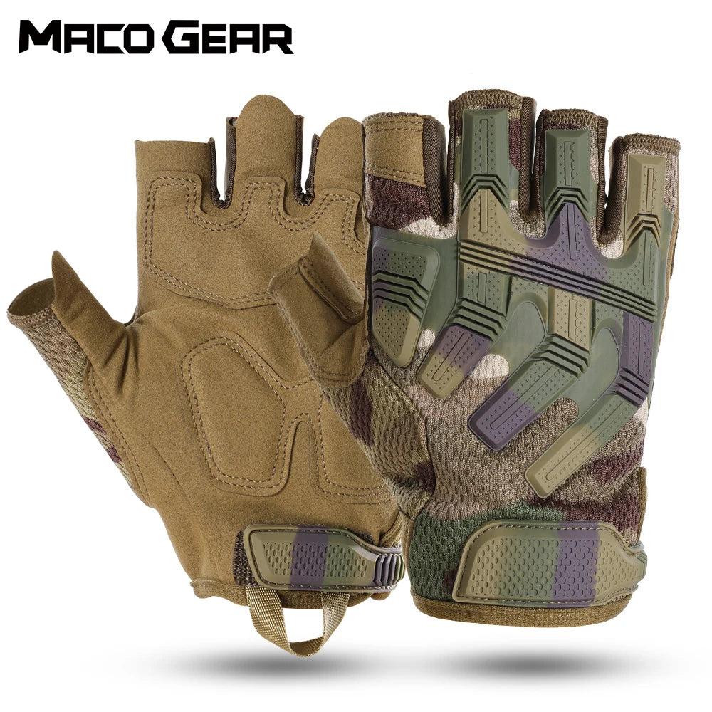 Tactical Half Finger Gloves Outdoor Sport Cycling Hunting Shooting Camping Hiking Combat Bicycle Non-slip Shock-proof Gear Men
