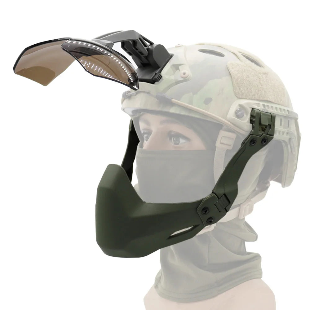 Tactical Helmet Half Face Mask Protective Goggles Hunting Airsoft Paintball Mask CS Game Goggle For FAST Helmet