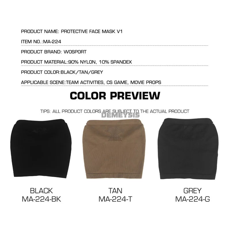 Outdoor Hunting Face Mask Removable Steel Mesh Cover Breathable Balaclava Full Face Cover for Airsoft Paintball Shooting Wargame
