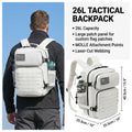 26L Men's Fishing Rucksack with MOLLE System & Double Cup Holders, Tactical Outdoor Hiking Backpack for Kayak Bass Trout River Fishing, Travel Camping Tackle Gear Storage Bag, Survival Kit