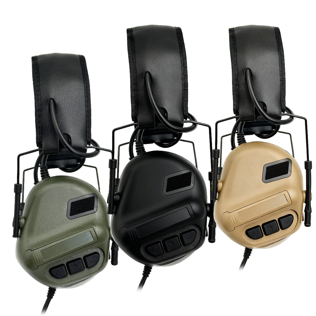 Tactical Earmuffs with Mic Electronic Hearing Protection Active Noise Cancelling and Sound Amplification with PTT