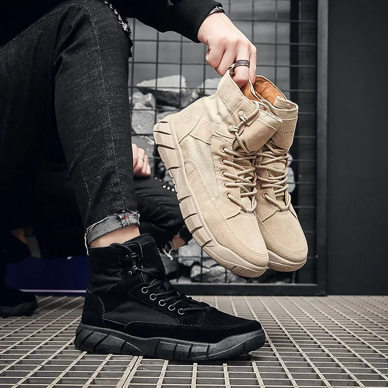 Combat Boots Khaki Desert Brown Shoes Lightweight Training Boots Hiking Boots for Man's Tactical Boot Outdoor Hiking Shoes