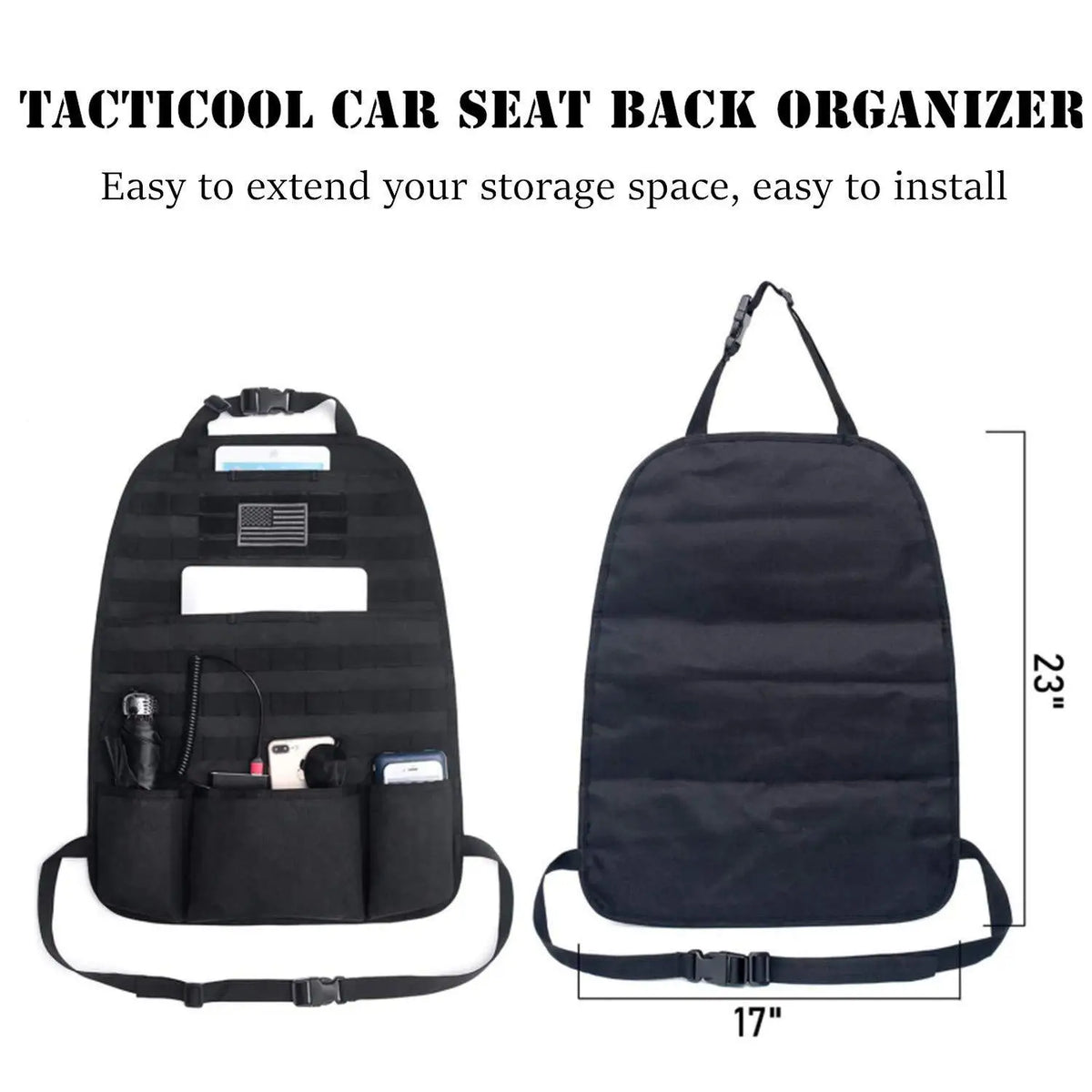 Car Seat Back Organizer Tactical Molle Car Seat Organizer Storage Bag Universal Self-driving Hunting Seat Cover Bag Accessories