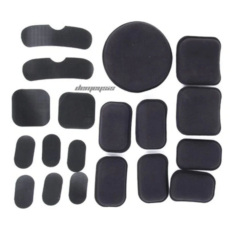 19pcs Tactical Helmet Inner Pads Outdoor Hunting Shooting Helmets Replacement Accessories Soft Foam Insert Padding Kits