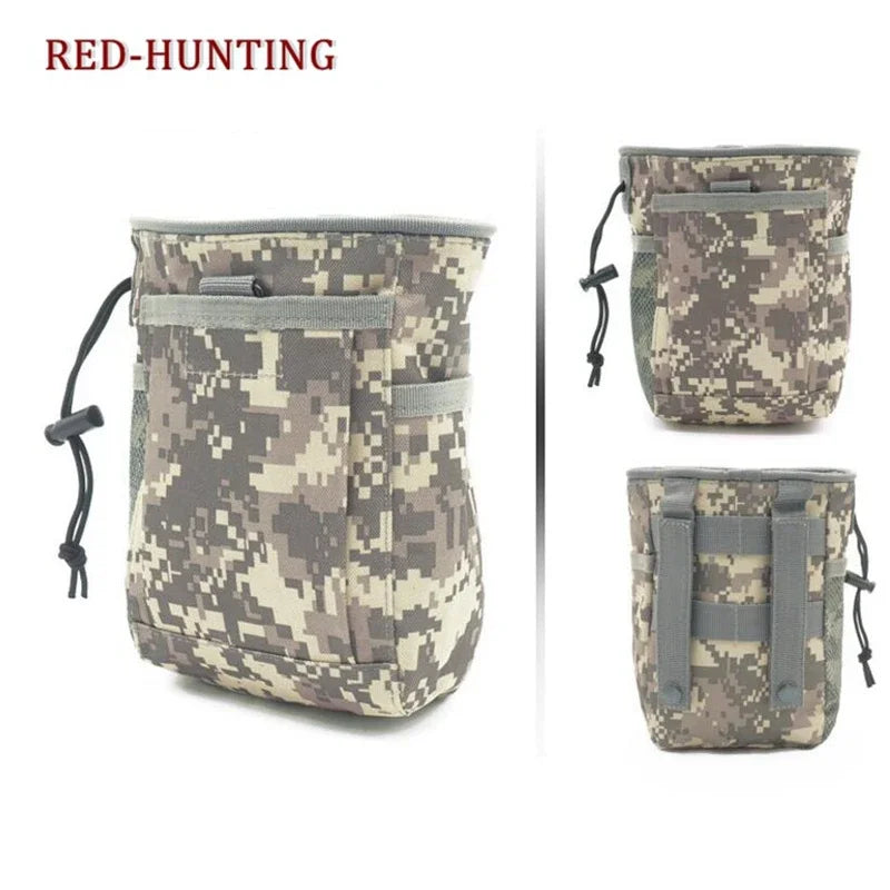 Tactical Molle Drawstring Magazine Dump Bag, Adjustable Belt, Practical Waist Bag, Hip Leather Case Bag, Outdoor Ammunition Bag