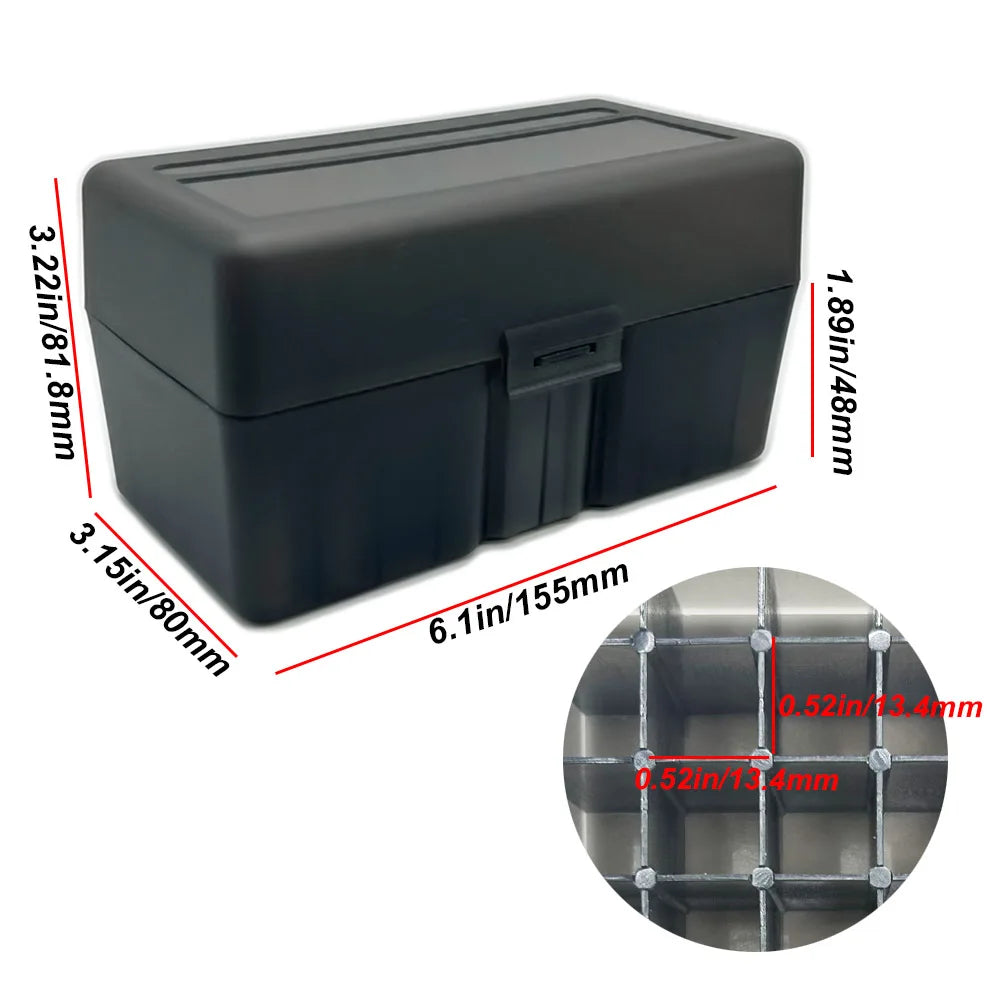 Tactical 50 Round Rifle Ammo Box Flip-Top Carrying Ammo Box for 243 .308 Win 7.62x51mm Nato 220 Swift Hunting Accessories