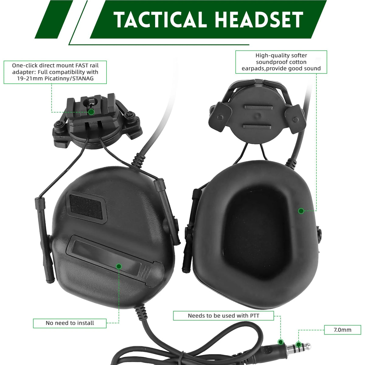 8in1 Upgraded Tactical Helmet Set with Adjustable Protective Helmet Headset Survival Signal Light NVG Model for Airsoft Cosplay
