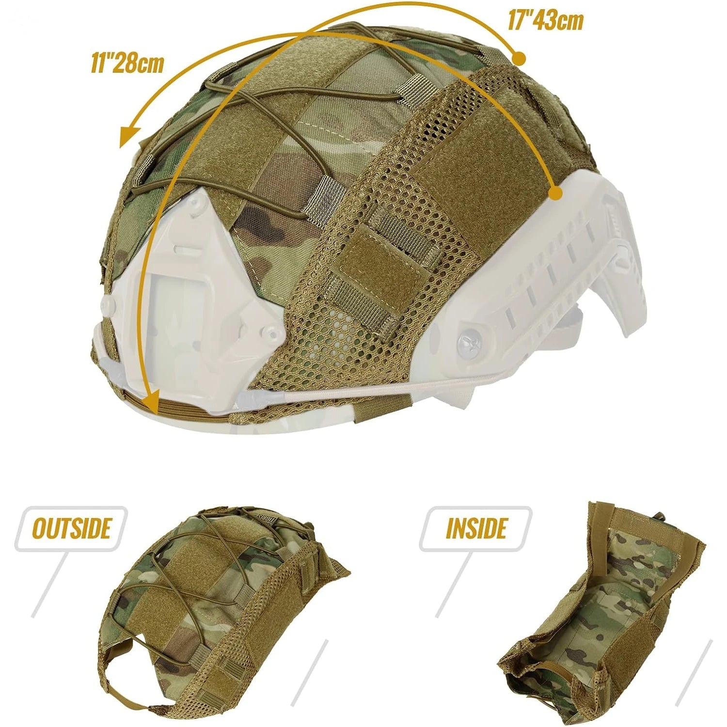 Tactical Multicam Helmet Cover Fit OPS Core FAST MH PJ BJ CS Airsoft Outdoor Simulation Accessory