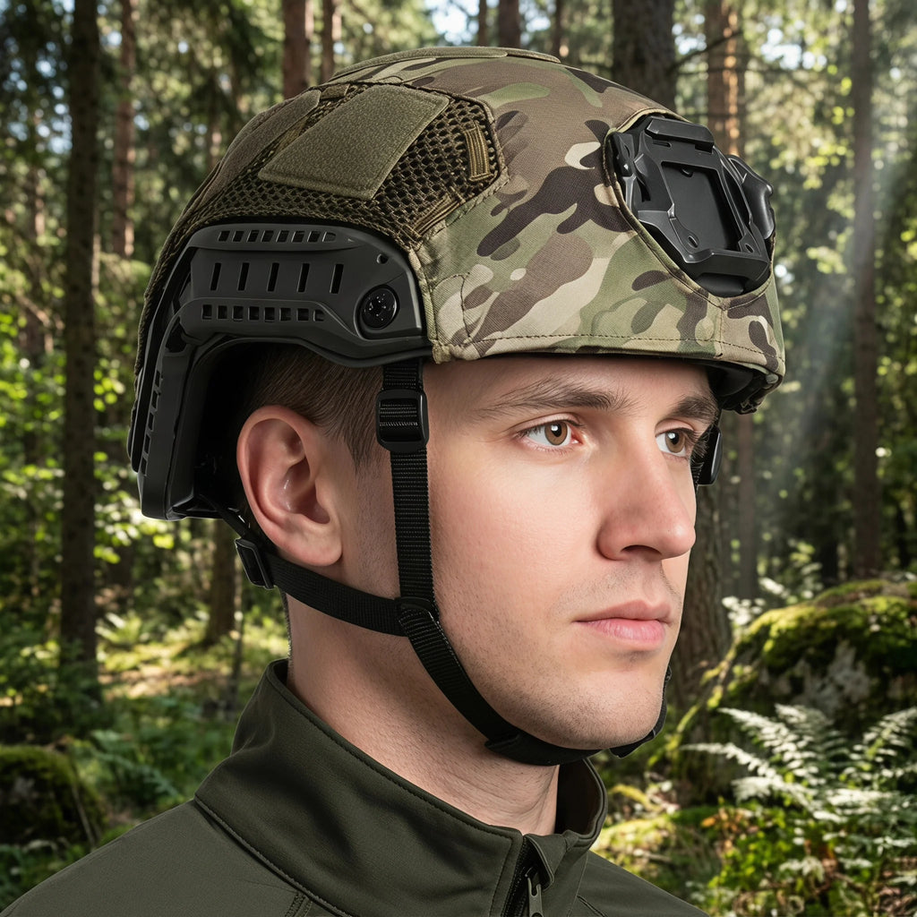 Upgrade FAST SF Super High Cut Helmet Cover Breathable Magic Patch Mount Outdoor Hunting Shooting Airsoft Helmet Cover