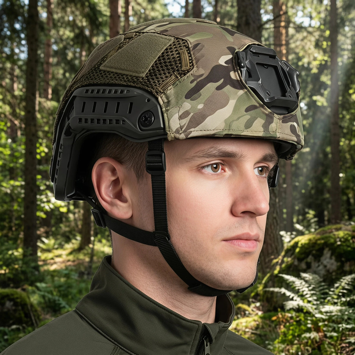 Upgrade FAST SF Super High Cut Helmet Cover Breathable Magic Patch Mount Outdoor Hunting Shooting Airsoft Helmet Cover