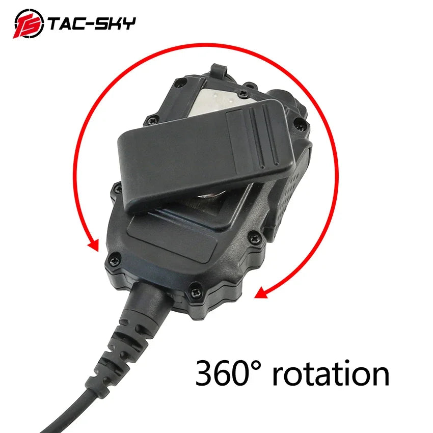 TS TAC-SKY Handheld Microphone Ptt with 3.5mm，7.0mm Jack for Tactical Headset COMTAC Shooting Headphones for Baofeng Walkie-tal