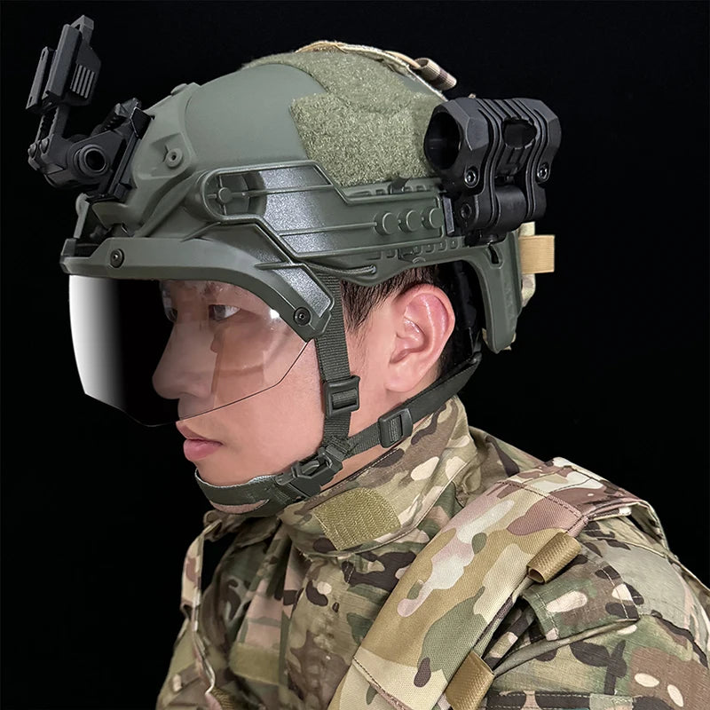 FAST Tactical Riot Helmet ABS 4-Point Suspension Adjustable Head Circumference for Military CS Airsoft Outdoor Protection