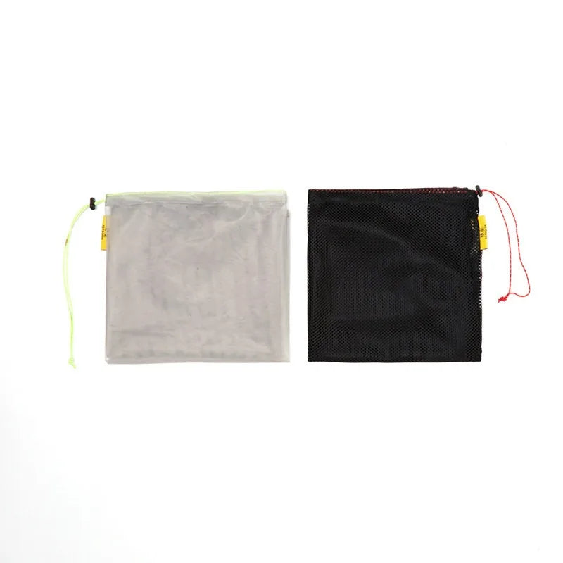 Lightweight Mesh Drawstring Storage Sack, Reinforced Sturdy Mesh Organizer Bag for Outdoor Camping Hiking Travel Clothes Gear