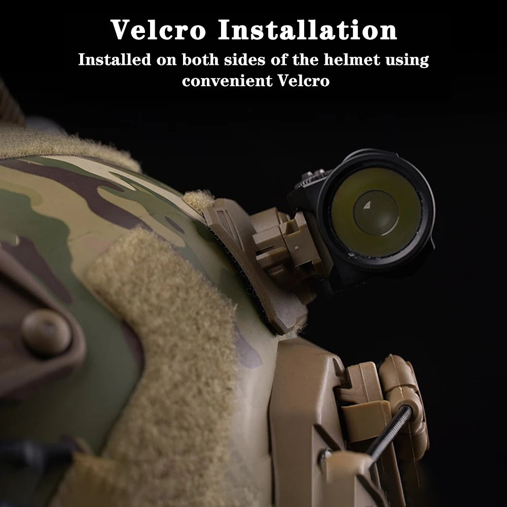 Universal helmet tactical light adapter,angle adjustment fits picatinny rail/X300/X400/TLR-1 hunting airsoft Velcro Installation