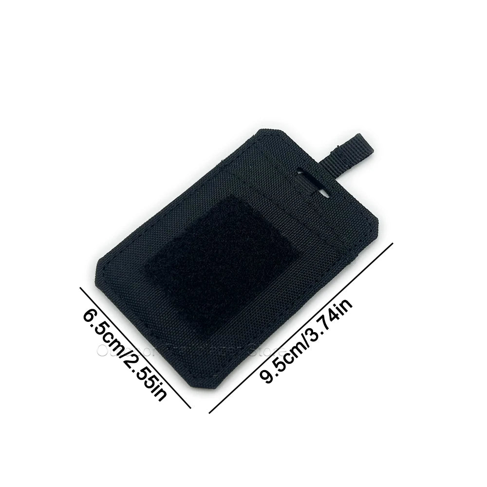 Tactical ID Card Holder Hook & Loop Case Portable Credit Card Bank Card Protector Hunting Bag Accessories