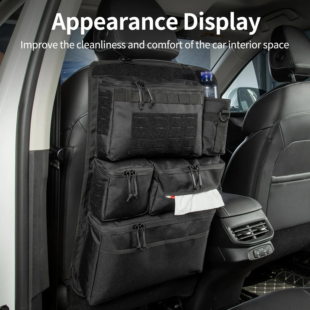 Oxford Tactical Storage Bag for Car Rear Seat Multifunctional Luggage Organizer Storage Bag Hanging Rear Seat Bag for Outdoor