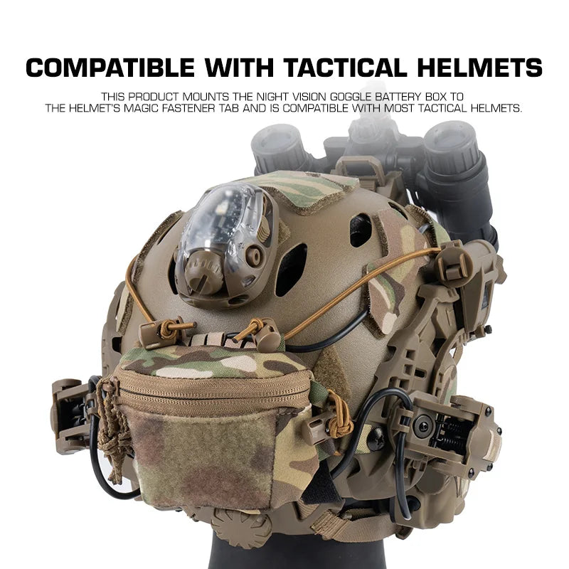 Tactical Helmet Rear Bag SC Style Brain Battery Pouch Hook&Loop NVG Battery Box Storage for Hunting Fast Helmet Gear Accessories