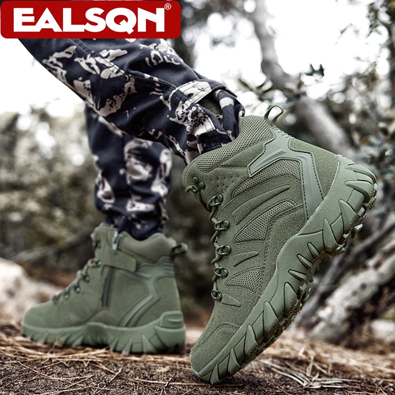 New Tactical Training Boots for Men’s Outdoor Hiking Non-slip Anti-wear Fishing Hunting Sneakers Size 39-46