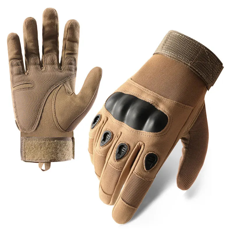 CHRLCK Men Anti-Scratch Cycling Tactics Gloves Wear-resistant Full Finger Hiking Gloves Summer Non-Slip Camping Training Gloves