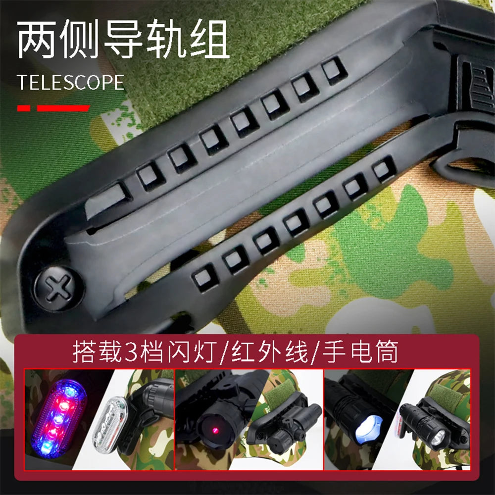 Tactical Children's Helmet Set With Binocular Night Vision Model Flashlights Flash Lamp Bracket for Paintball Shooting Cosplay