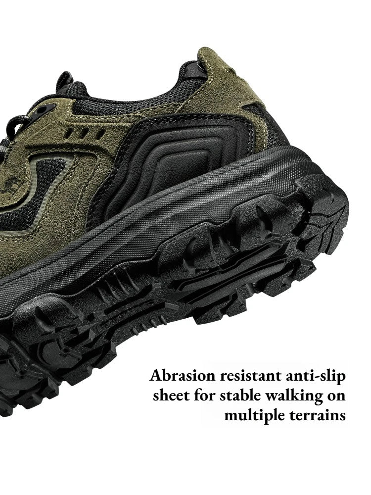 Golden Camel Men's Hiking Shoes Suede Leather Outdoor Shoes Non-slip Wear-resistant Trekking Walking Hunting Tactical Sneakers
