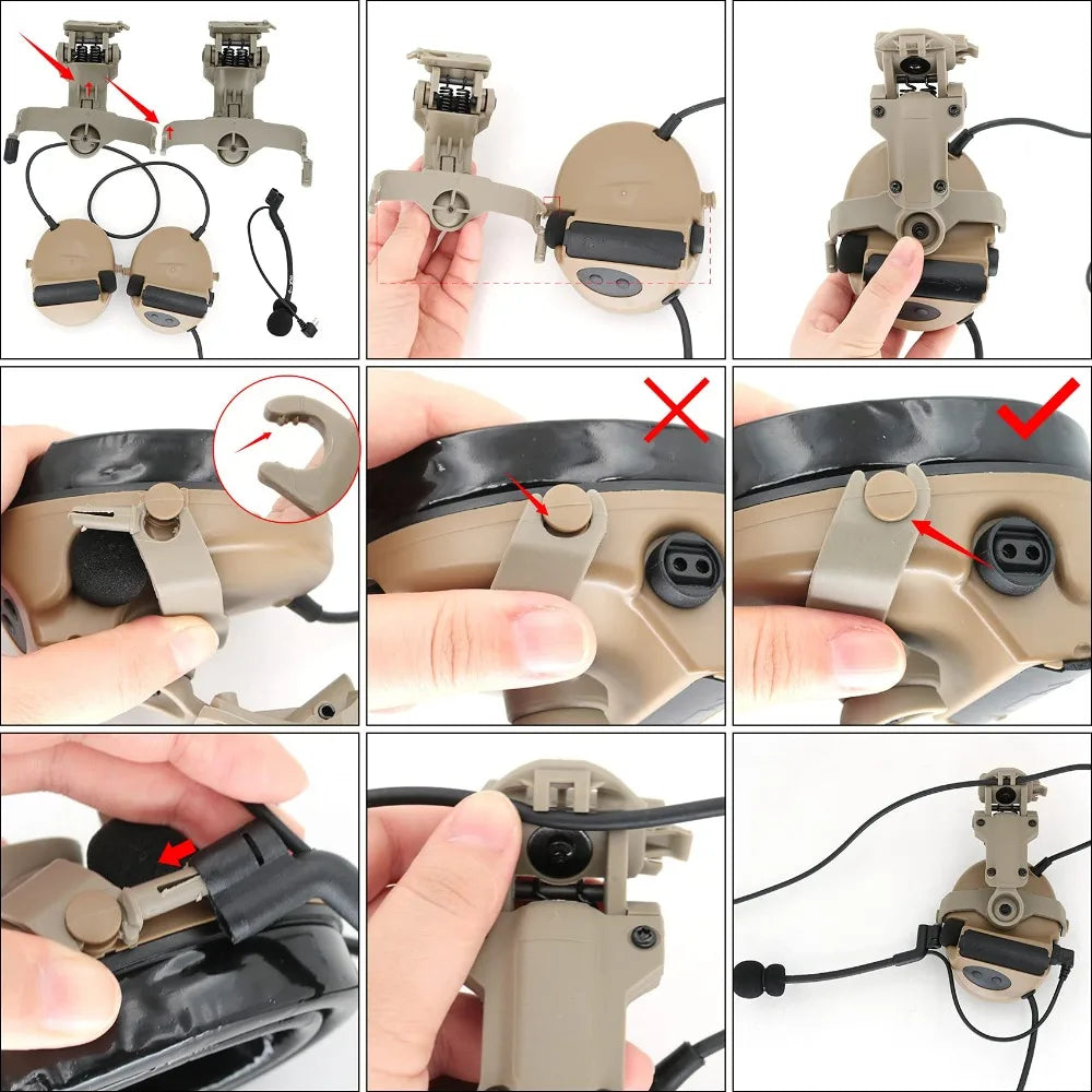 Hearangel ARC Rail Adapter Accessories for Comta ii Comta iii Tactical Headsets Upgade Version