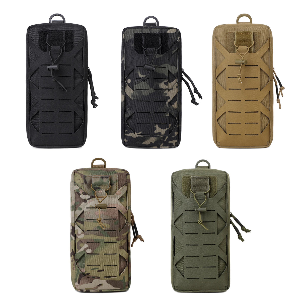 Molle Utility Tool Pouches with Drainage Hole Quick-Release Waist Belt Bag Tactical EDC Pouch Gadget Organizer Pocket for Campin