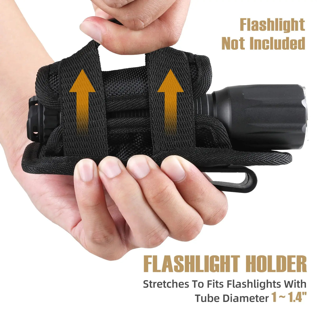 Tactical Rotatable Flashlight Holder Molle Flashlight Holster for Police Military Duty Security Belt