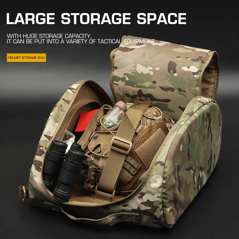 Tactical Helmet Storage Bag Multipurpose Handheld Pack Outdoor Motorcycle Cycling Hiking Hunting Airsoft Helmet Gear